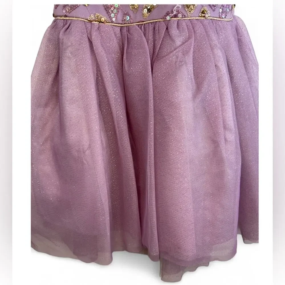 Zunie Lavender and Gold Sequin Pattern Formal Kids Dress size 5